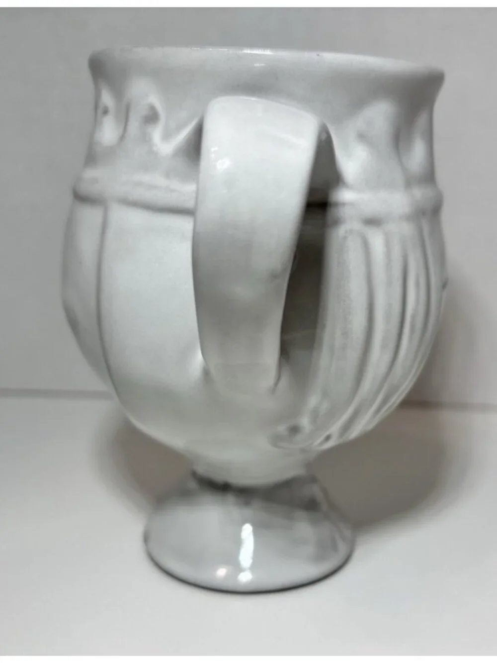 Jonathan Adler Gray Pottery Mug Utopia Two Faced King & Queen Signed